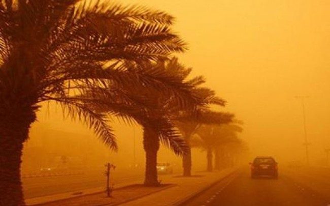 صورة هبوب رياح قوية مرفوقة بتطاير كثيف للرمال بهذه الولايات
